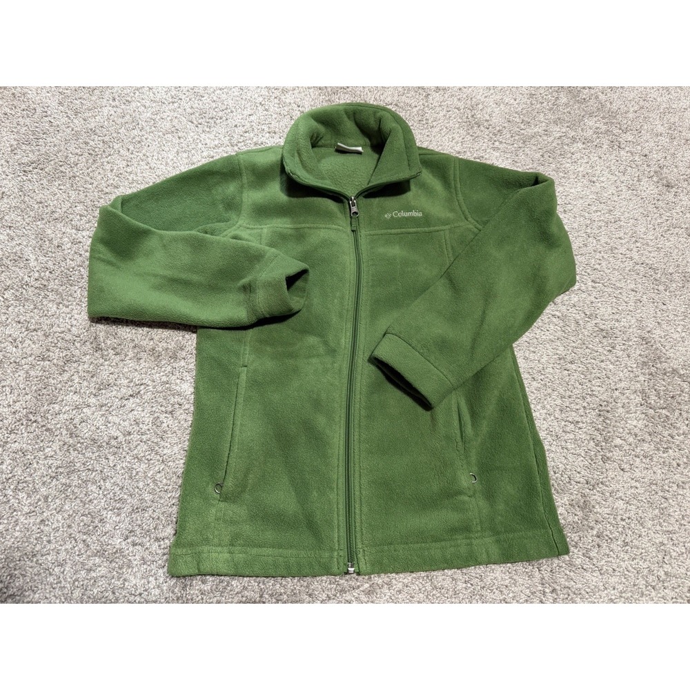 Columbia‎ Green Fleece Zip Up Long Sleeve Jacket Youth Size Medium 10/12